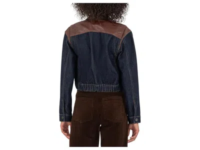 Kut From The Kloth Ella Button Front Jacket Contrast In Blue