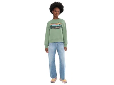 L.l.bean Essential Logo Crew Sweatshirt In Green
