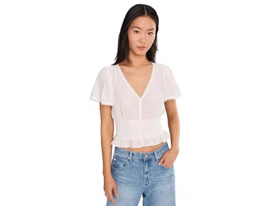 Paige Rive Smocked Top In White