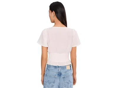 Paige Rive Smocked Top In White