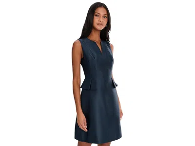 Adrianna Papell Sleeveless Mikado Peplum Short Dress In Midnight In Blue