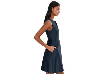 Adrianna Papell Sleeveless Mikado Peplum Short Dress In Midnight In Blue