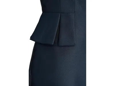 Adrianna Papell Sleeveless Mikado Peplum Short Dress In Midnight In Blue