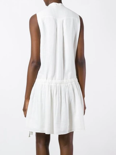 Shop Chloé Ruffled Embroidered Trim Dress In White