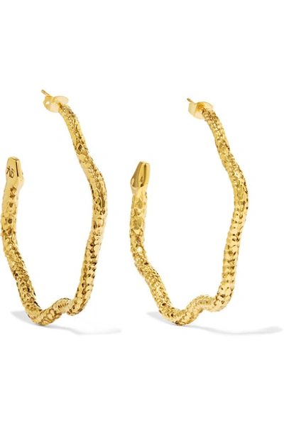 Aurelie Bidermann Tao Gold-plated Hoop Earrings In Metallic