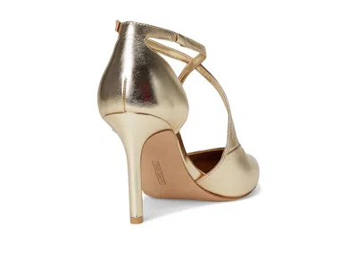 Vince Camuto Noreta Ankle Strap Pointed Toe Pump In Gold