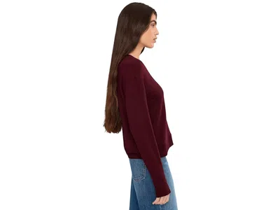 Splendid Supersoft Trim Pullover In Burgundy