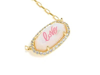 Kendra Scott Elisa Pave Frame Short Pendant In Pattern