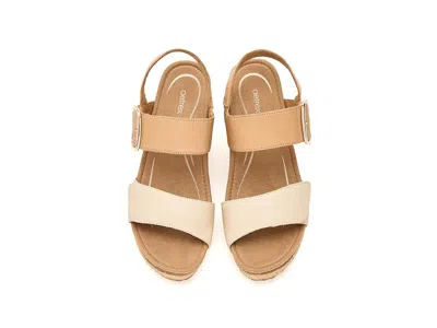 Aetrex Ashley Adjustable Wedge Sandals In White