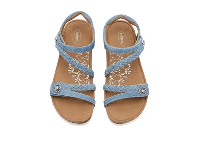 Aetrex Jillian Braided Quarter Strap Sandals In Blue