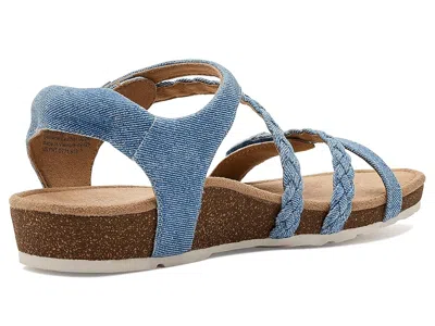 Aetrex Jillian Braided Quarter Strap Sandals In Blue