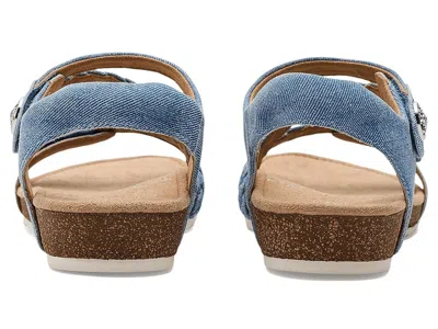 Aetrex Jillian Braided Quarter Strap Sandals In Blue