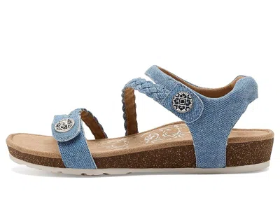 Aetrex Jillian Braided Quarter Strap Sandals In Blue