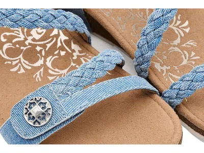 Aetrex Jillian Braided Quarter Strap Sandals In Blue
