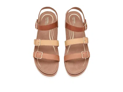 Aetrex Aria Adjustable Platform Sandals In Sand