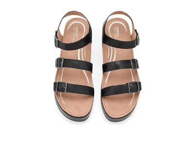 Aetrex Aria Adjustable Platform Sandals In Black