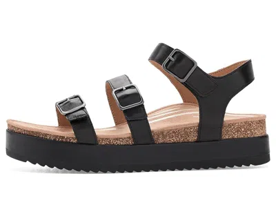 Aetrex Aria Adjustable Platform Sandals In Black