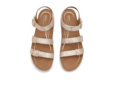 Aetrex Aria Adjustable Platform Sandals In Neutral