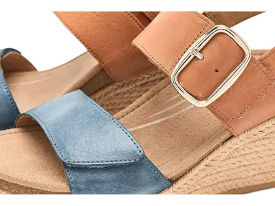 Aetrex Ashley Adjustable Wedge Sandals In Multi