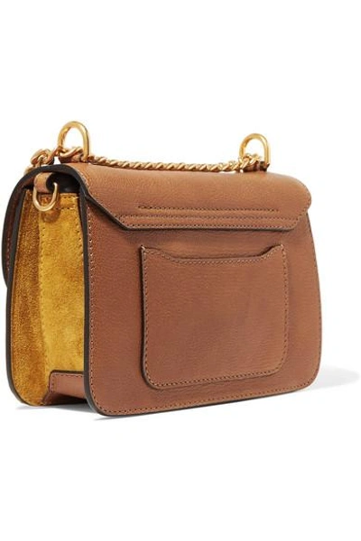 Shop Chloé Mily Small Textured-leather And Suede Shoulder Bag