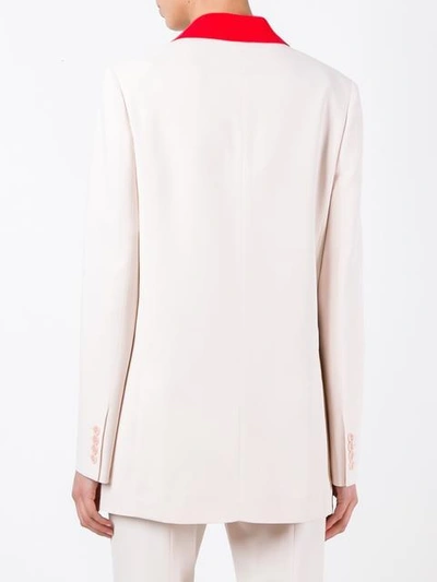 Shop Givenchy Contrast Collar Blazer In Pink