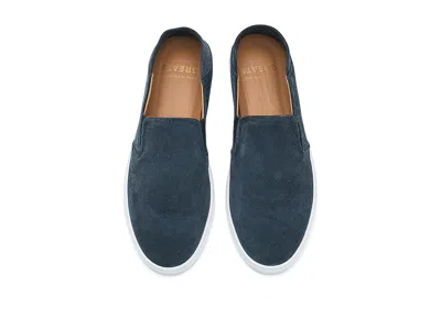 Greats Reign Suede Slip Ons Navy In Blue