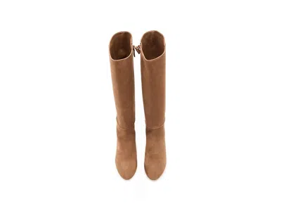 Stuart Weitzman Babette Platform Zip Boots In Brown