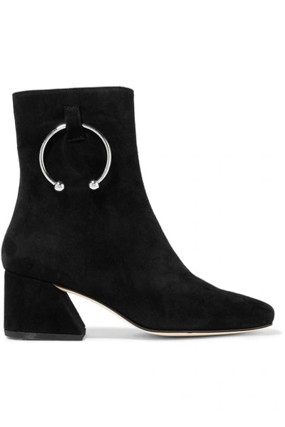 Shop Dorateymur Nizip Embellished Suede Ankle Boots