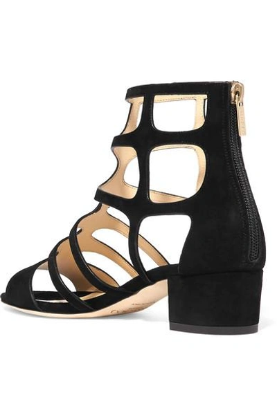 Shop Jimmy Choo Ren 35 Cutout Suede Sandals