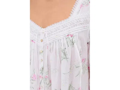 Eileen West Cotton Lawn Long Sleeve Button Front Robe In Multi