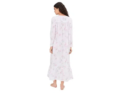 Eileen West Cotton Lawn Long Sleeve Button Front Robe In Multi