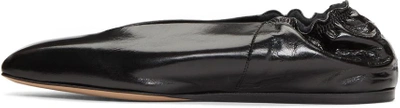 Shop Rick Owens Black Geo Ballerina Flats