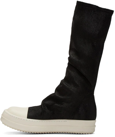 Shop Rick Owens Black Sock High-top Sneakers