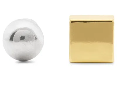 Kate Spade Geo Pop Asymmetrical Studs In Metallic