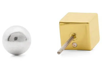 Kate Spade Geo Pop Asymmetrical Studs In Metallic