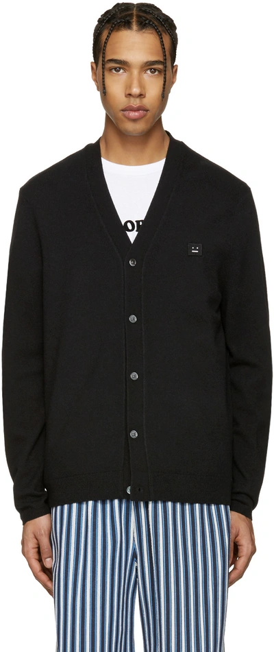 Shop Acne Studios Black Dasher C Face Cardigan