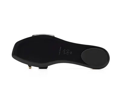 Tory Burch Pierced Slide Flat Shoes With Soft Caprine Leather In Black