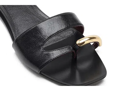 Tory Burch Pierced Slide Flat Shoes With Soft Caprine Leather In Black