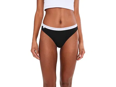 Lacoste 3-pack Stretch Cotton String Briefs In Black