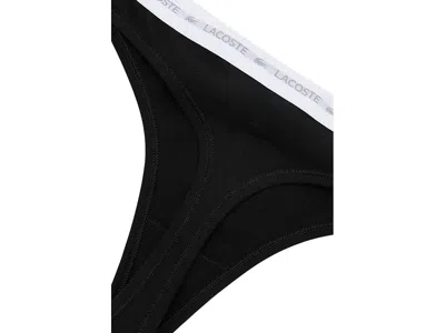 Lacoste 3-pack Stretch Cotton String Briefs In Black