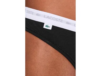 Lacoste 3-pack Stretch Cotton String Briefs In Black