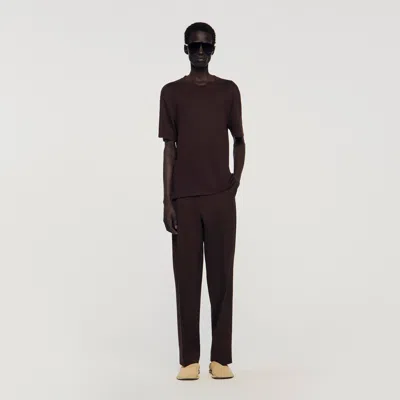 Sandro Linen T-shirt In Multi