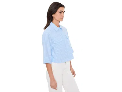 Blanknyc Sky Dive Button Down Shirt In Blue