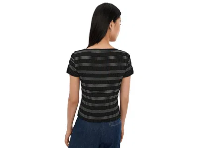 Madewell Smocked Short Sleeve Tee Jet Black