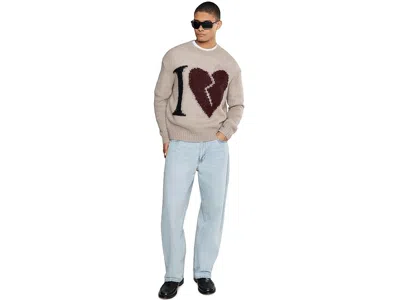 Allsaints Broken-heart Sweater In Brown