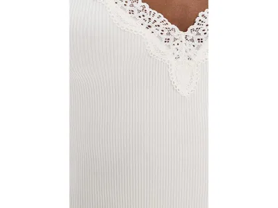 Madewell Lace-trim Ribbed V-neck Tank Top In White