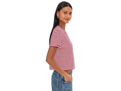 Madewell The Boxy Crop Tee In Soft Slub Festival Red In Pink