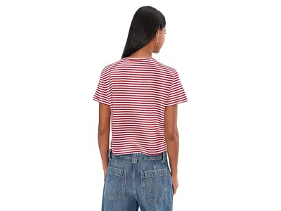 Madewell The Boxy Crop Tee In Soft Slub Festival Red In Pink