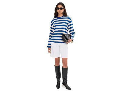 Faherty Sunwashed Slub Long Sleeve Retro T-shirts In Blue