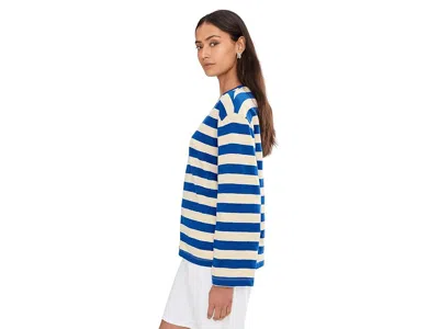 Faherty Sunwashed Slub Long Sleeve Retro T-shirts In Blue